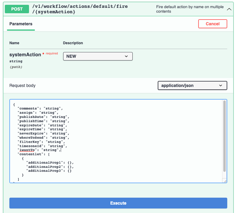 View of expanded endpoint panel in "try it out" mode.