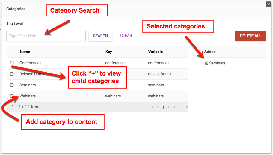 Category fields 